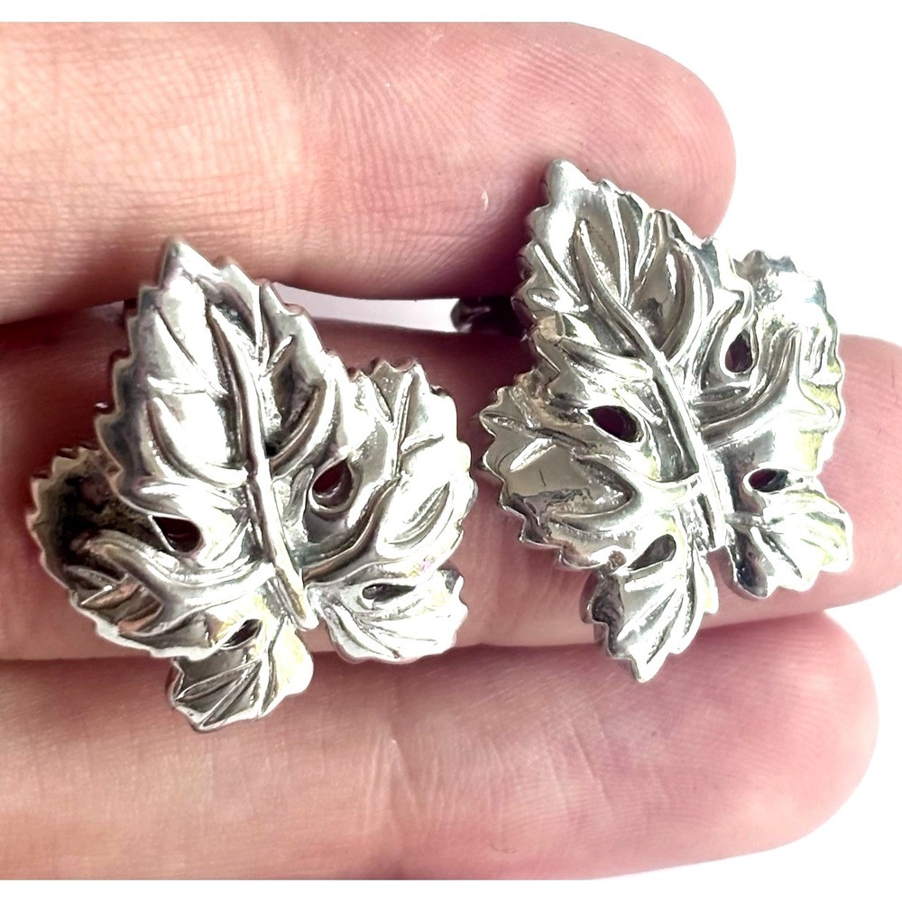 Arthur Court Aluminum‎ Stud Earrings .80 In Maple Leaf Discontinued Jewelry Post